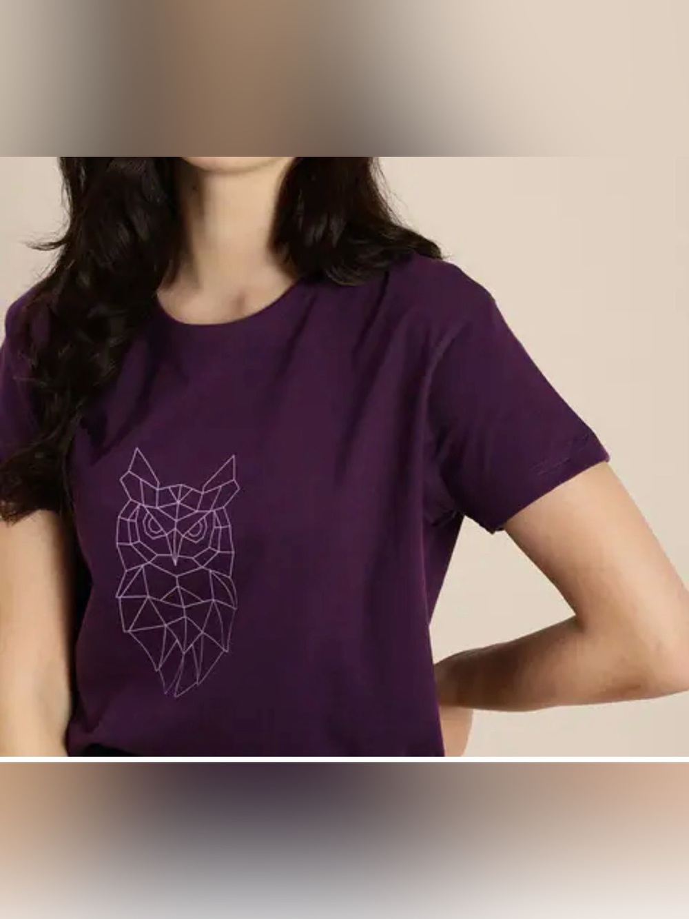 Dallinger Womens Size Large Owl Printed Oversized T-Shirt